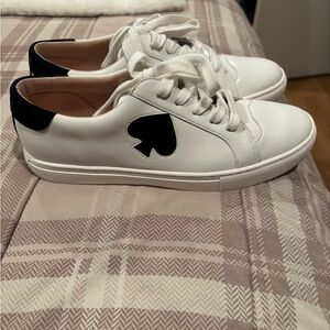Kate Spade White and Black Heart Sneakers